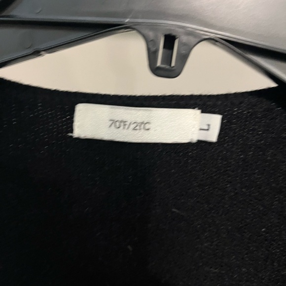 70/21 Two-Tone Black and Cream Cropped Wrap Sweater - Picture 2 of 3